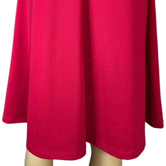 Land’s End Fit & Flare Dress Size S P 6-8 Red Sequin Neck Stretch Knee Length - Picture 9 of 12